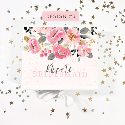 Pink Flowers Bridesmaid Gift Box