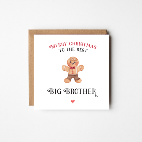 Gingerbread Boy Christmas greeting card