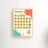 Weight Loss scratch off poster with 28 scratch stickers that include motivational quotes and sayings to help with your diet journey