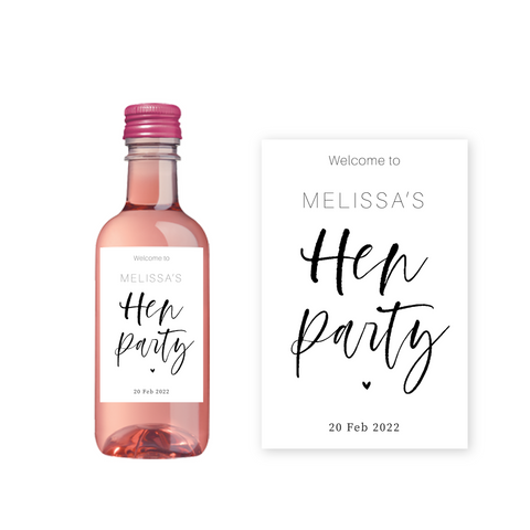 Simple Hen Party mini labels
