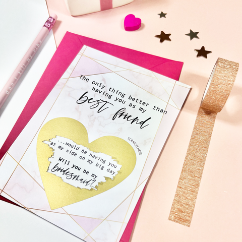 Pink Marble Proposal Scratch Card