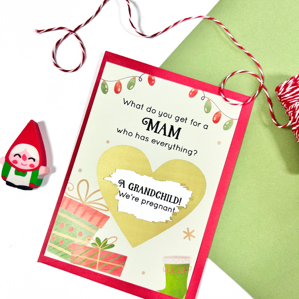 Christmas Pregnancy Announcement Scratch Card